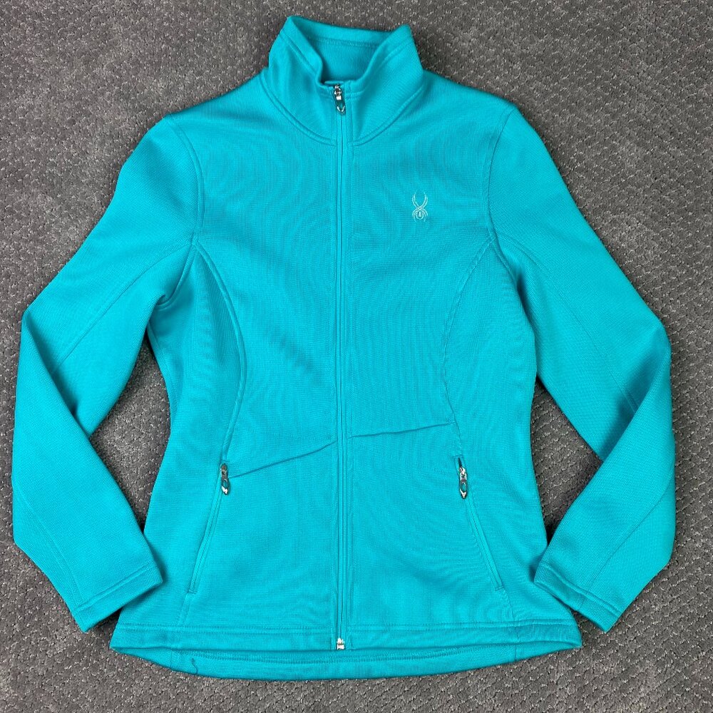Spyder Core Sweater Full Zip Women's Large Teal Turquoise